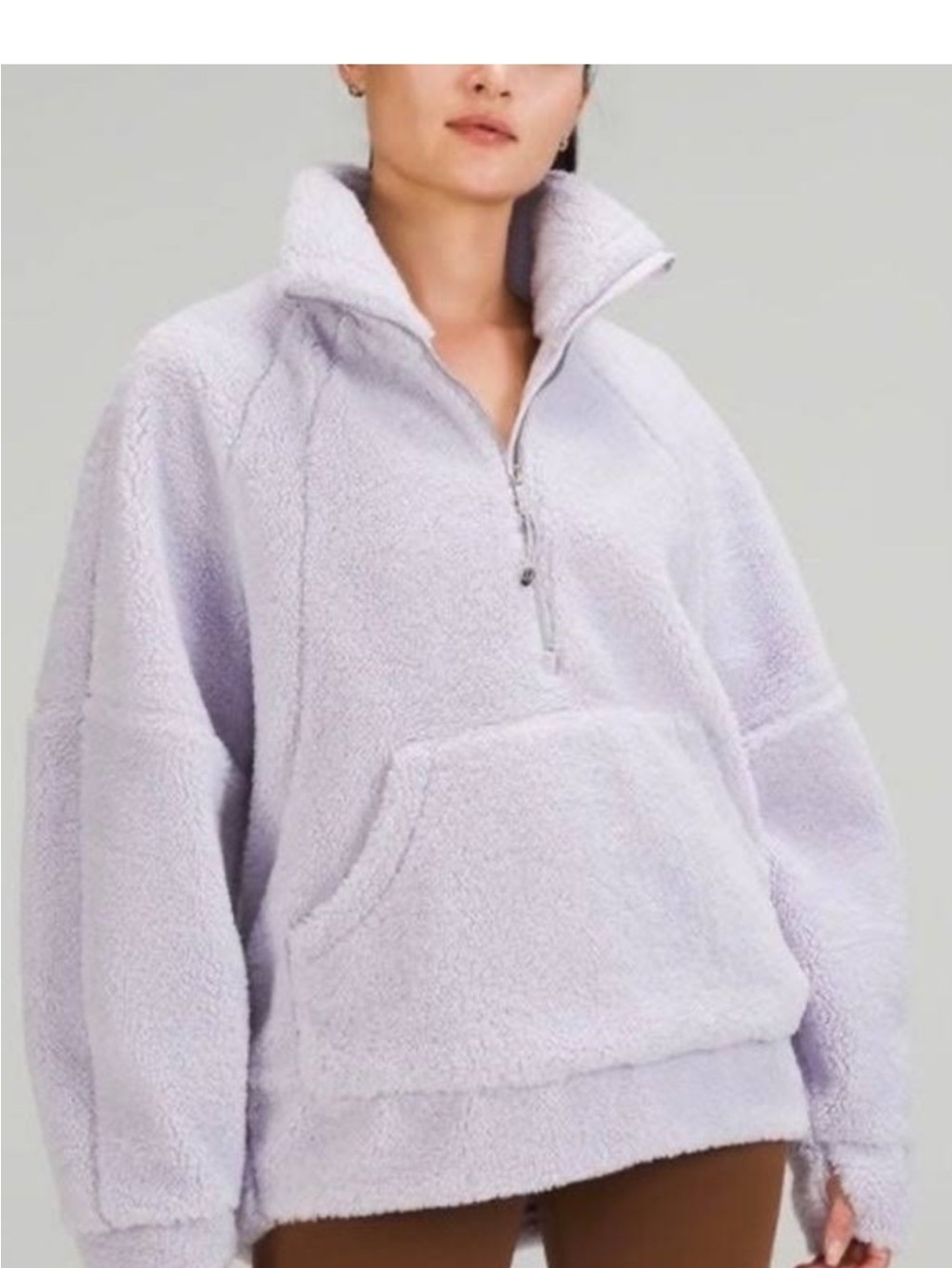 LULULEMON Scuba Oversized Fleece Funnel Lavender Sherpa Half-Zip
